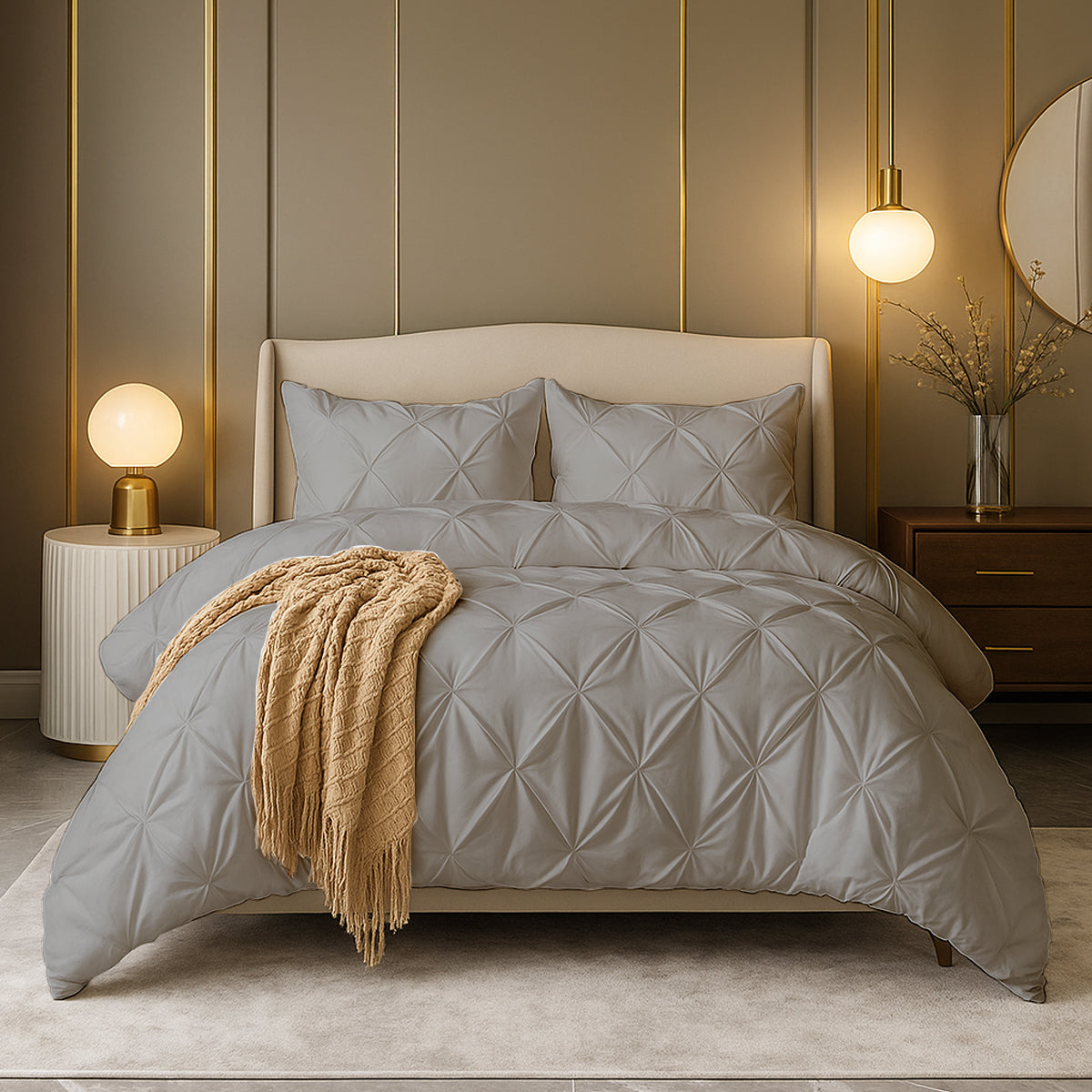 Pinch Pleat Duvet Cover Set
