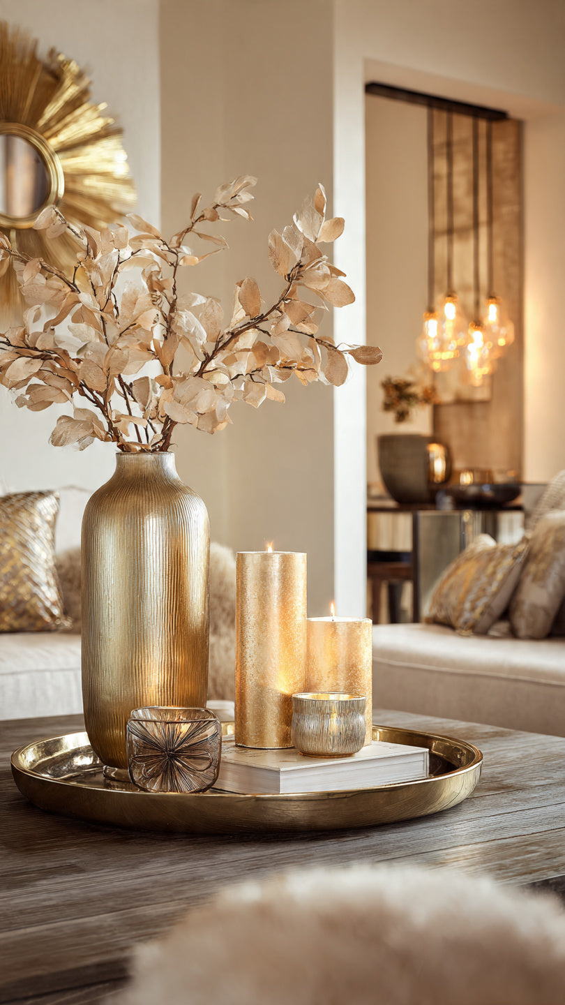 Warm Metallic Accents in Home Decor: Indian Edition