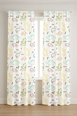 Dino Print Curtains