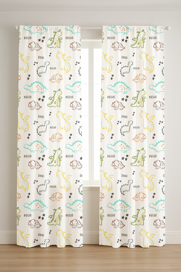 Dino Print Curtains