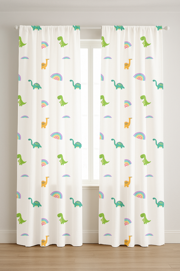 Dino Print Curtains