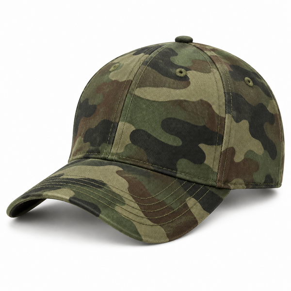 Camouflage Print Cap - Army Green Adjustable Baseball Hat