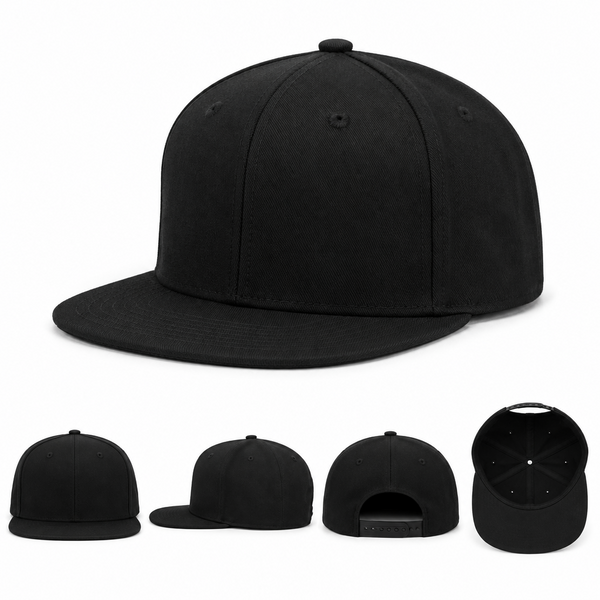 Flat Brim Snapback Cap - Adjustable Streetwear Hat
