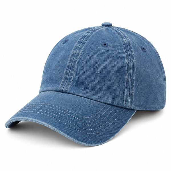 Denim Baseball Cap - Classic Washed Cotton Hat
