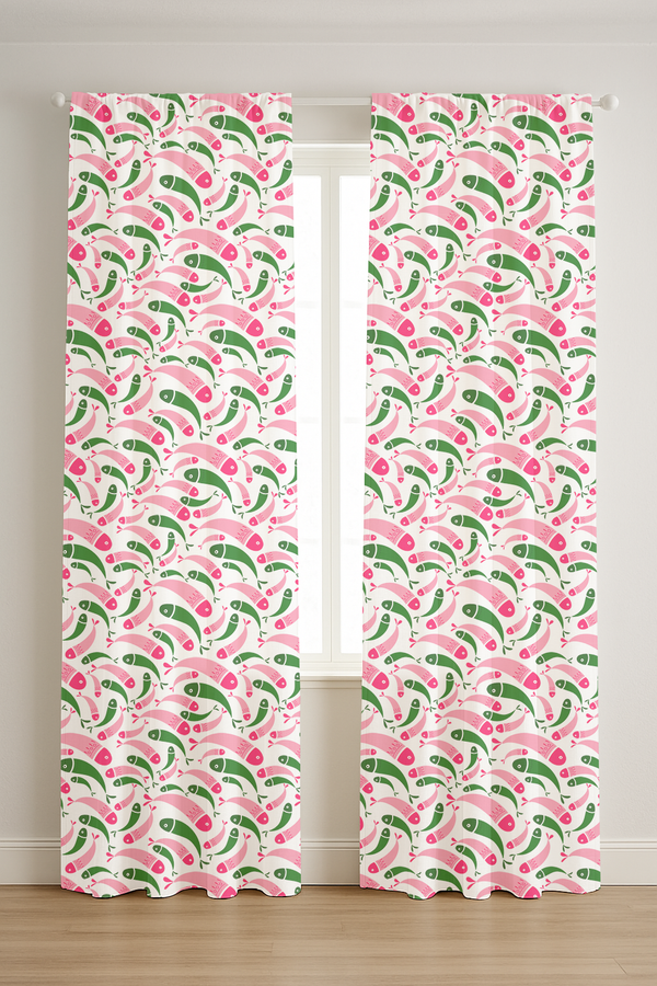 Fish Print Curtains