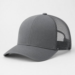 Grey Mesh Trucker Cap - Custom Initials Snapback