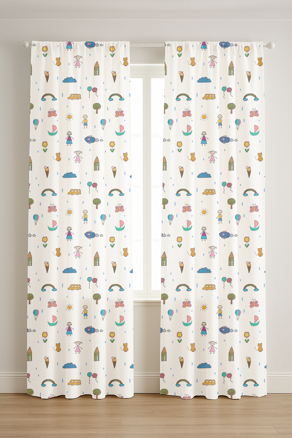 Language Print Curtains