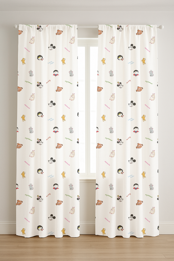 Mix Cartoon Print Curtains